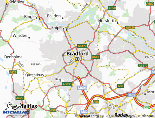 Mapa MICHELIN Bradford - ViaMichelin