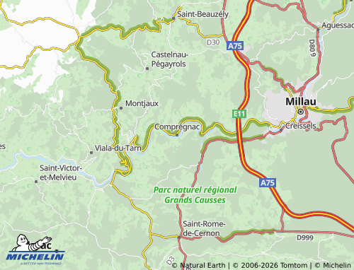 MICHELIN Comprégnac map - ViaMichelin