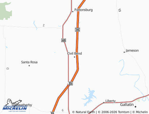 Mapa MICHELIN Civil Bend - ViaMichelin