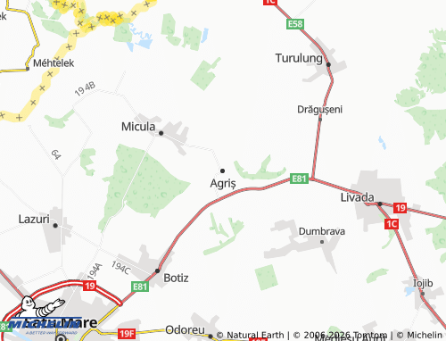 Mappa MICHELIN Agriș - ViaMichelin