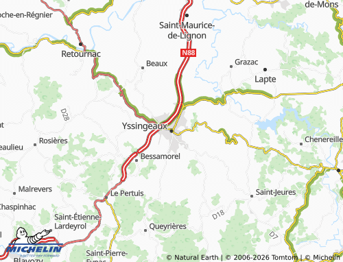 Carte MICHELIN Yssingeaux - ViaMichelin