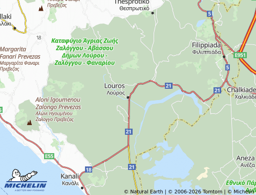 MICHELIN Louros map - ViaMichelin