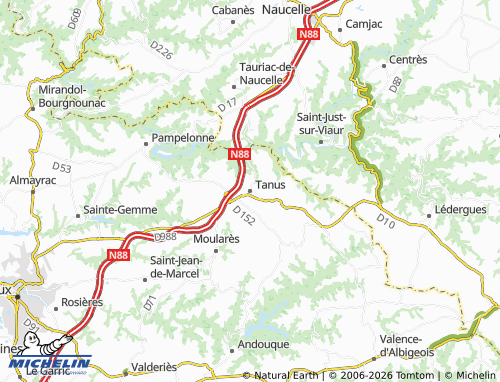 MICHELIN Tanus map - ViaMichelin
