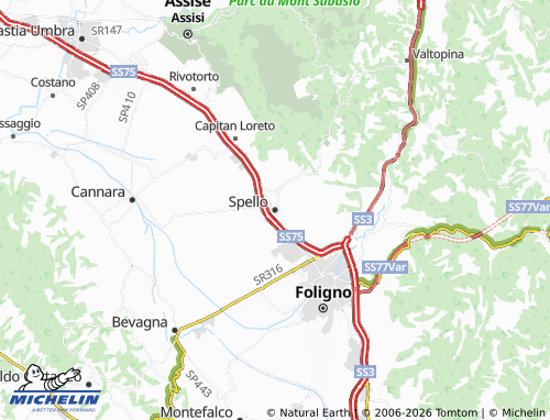 MICHELIN-Landkarte Spello - ViaMichelin