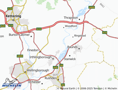 MICHELIN Little Addington map - ViaMichelin