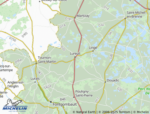 MICHELIN Lureuil map - ViaMichelin