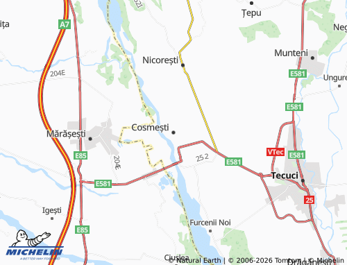 MICHELIN Cosmești map - ViaMichelin