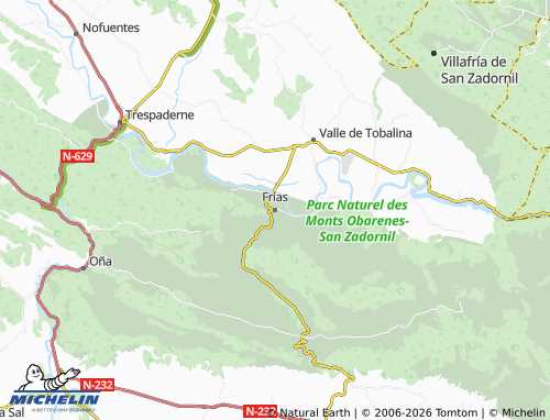 MICHELIN Frías map - ViaMichelin