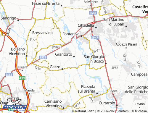 Mappa MICHELIN Grantorto - ViaMichelin