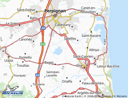 Carte MICHELIN Villeneuve-de-la-Raho - ViaMichelin