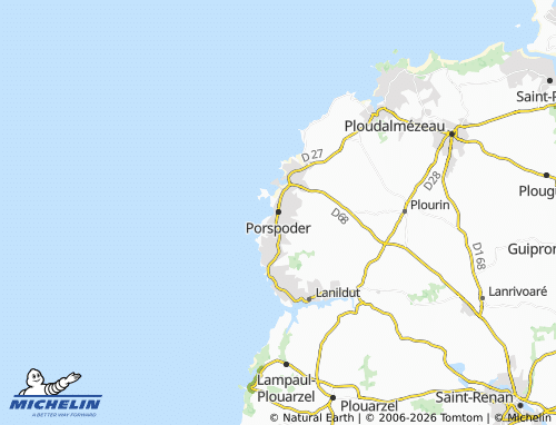 Mapa MICHELIN Porspoder - ViaMichelin