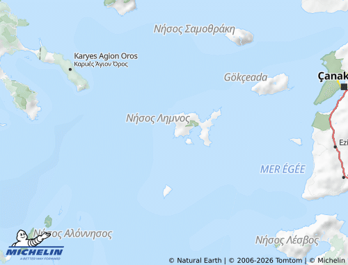 MICHELIN Limnos map - ViaMichelin