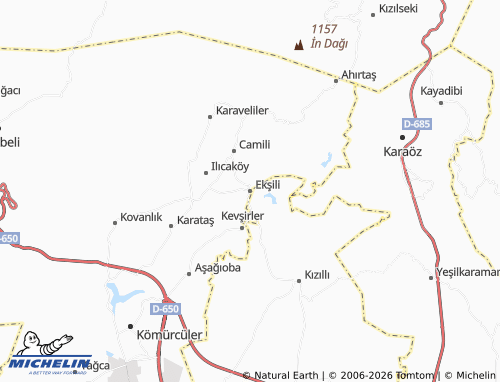 MICHELIN Ekşili map - ViaMichelin