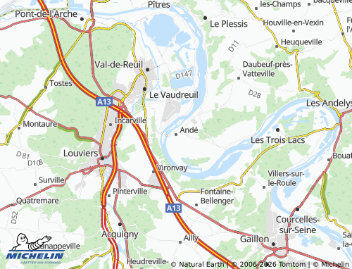 Mapa MICHELIN Andé - ViaMichelin