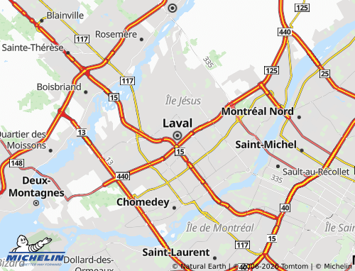 Mappa MICHELIN Laval - ViaMichelin