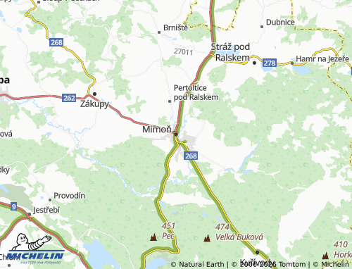 Mappa MICHELIN Mimoň - ViaMichelin