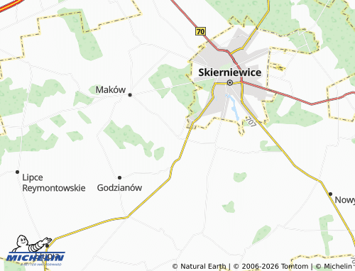 MICHELIN Dąbrowice map - ViaMichelin