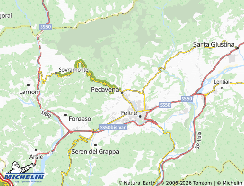 Mapa MICHELIN Pedavena - ViaMichelin