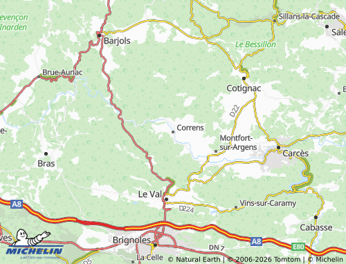 Carte MICHELIN Correns - ViaMichelin