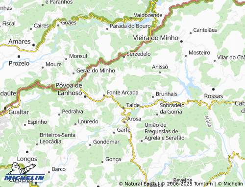 MICHELIN Tabuados map - ViaMichelin