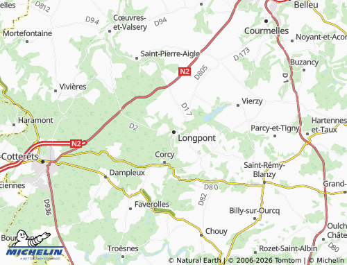 MICHELIN Longpont map - ViaMichelin