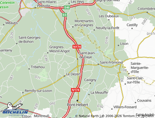 MICHELIN Saint-Jean-de-Daye map - ViaMichelin