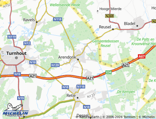 MICHELIN Arendonk map - ViaMichelin