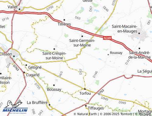 Mapa MICHELIN Montigné-sur-Moine - ViaMichelin