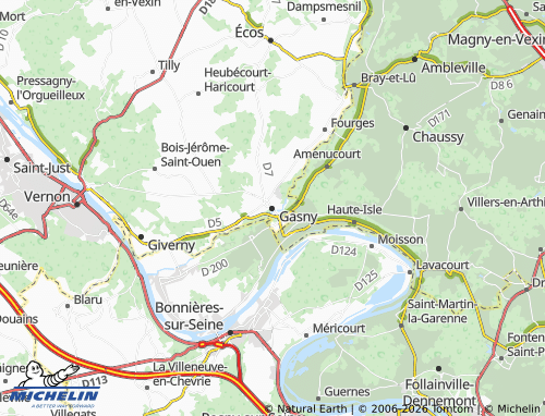 MICHELIN Gasny map - ViaMichelin