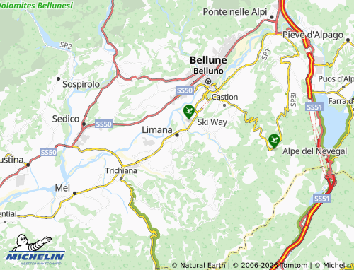 Mapa MICHELIN Limana - ViaMichelin