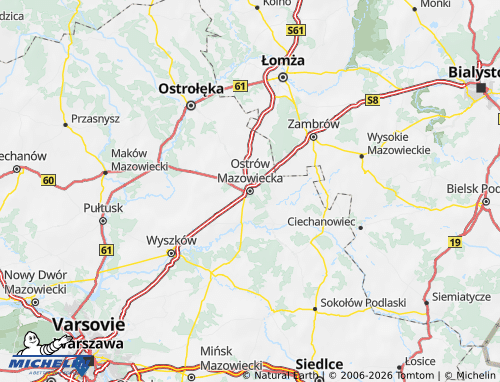 MICHELIN Ostrowski map - ViaMichelin