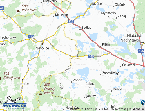 Kaart MICHELIN Němčice - ViaMichelin