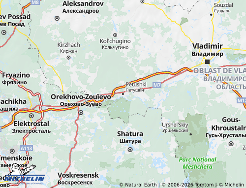 Carte MICHELIN Petushinskiy rayon - ViaMichelin