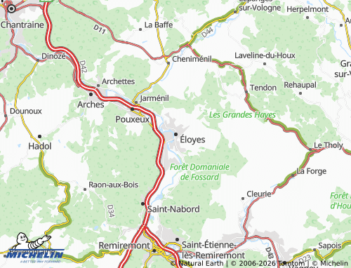 Mappa MICHELIN Éloyes - ViaMichelin