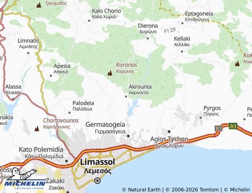 MICHELIN Akrounta map - ViaMichelin