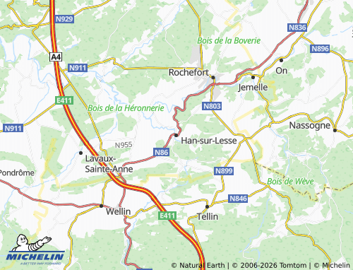 MICHELIN Han-sur-Lesse map - ViaMichelin