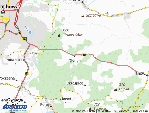 MICHELIN Olsztyn map - ViaMichelin