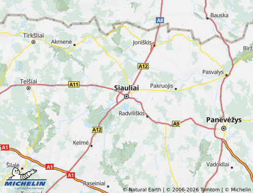 MICHELIN-Landkarte Šiaulių apskritis - ViaMichelin