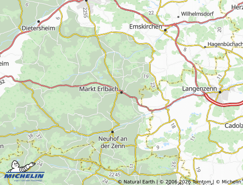 MICHELIN Markt Erlbach map - ViaMichelin