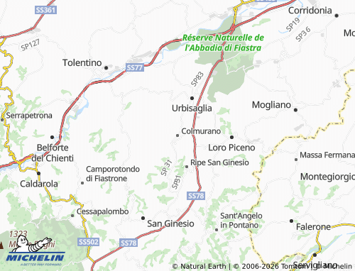 MICHELIN Colmurano map - ViaMichelin