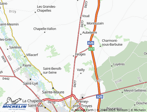 Carte MICHELIN Feuges - ViaMichelin