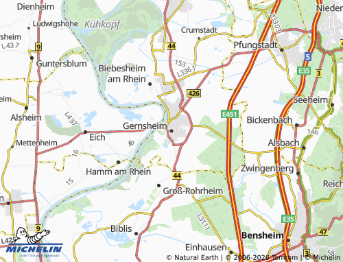 Kaart MICHELIN Gernsheim - ViaMichelin