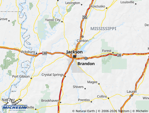 Kaart MICHELIN Mississippi - ViaMichelin