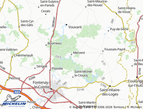 MICHELIN Mervent map - ViaMichelin