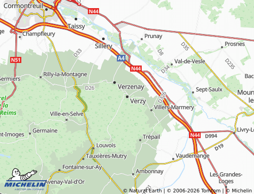 MICHELIN Verzy map - ViaMichelin
