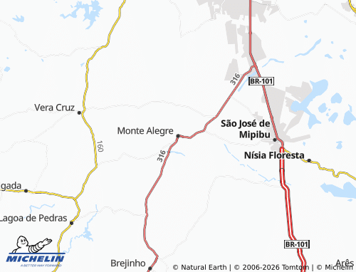Carte MICHELIN Monte Alegre - ViaMichelin