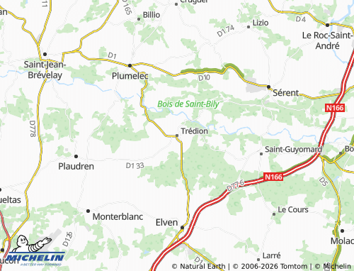 Mappa MICHELIN Trédion - ViaMichelin