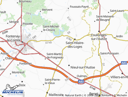 MICHELIN Xanton-Chassenon map - ViaMichelin