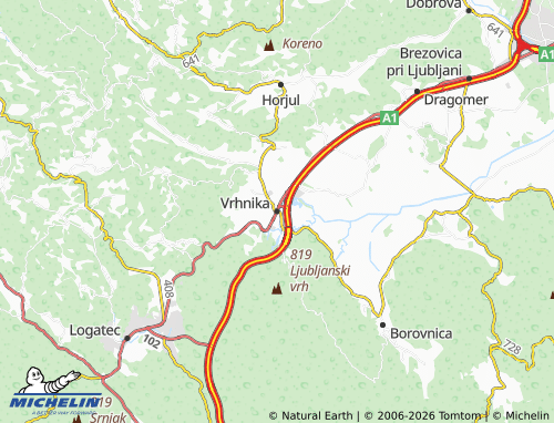 Mappa MICHELIN Vrhnika - ViaMichelin