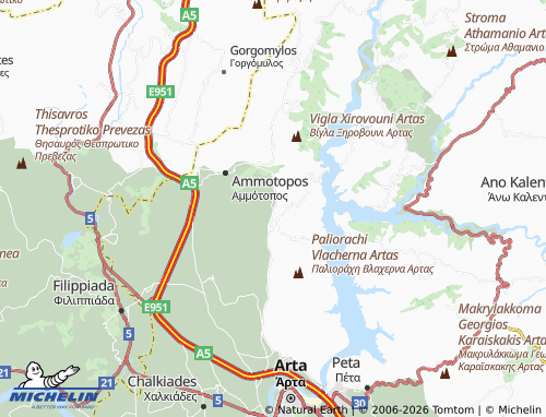 MICHELIN Elatos map - ViaMichelin